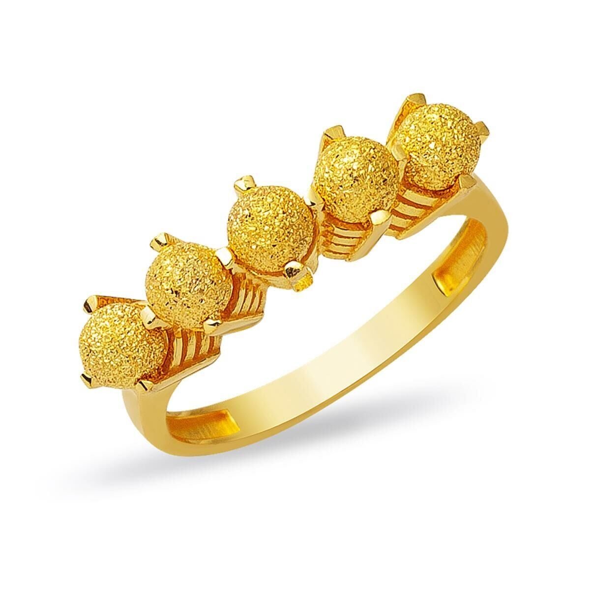 22K Yellow Gold Sandblasted Ball Ring