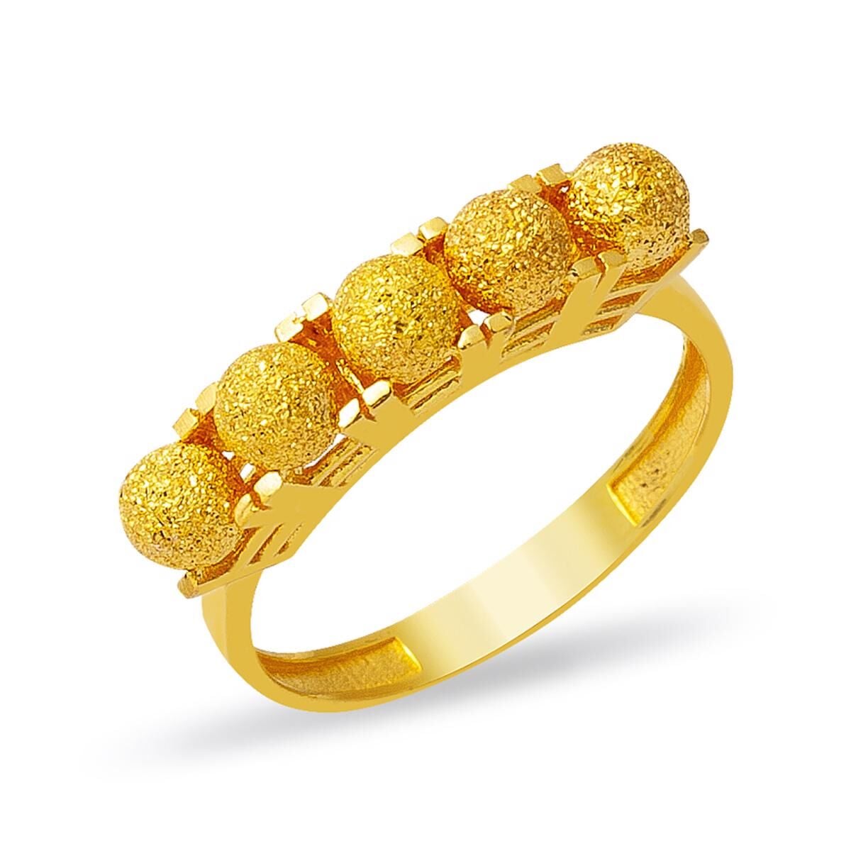 22K Yellow Gold Sandblasted Ball Ring (4.5 g)