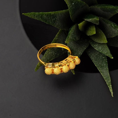22K Yellow Gold Sandblasted Ball Ring (4.5 g)