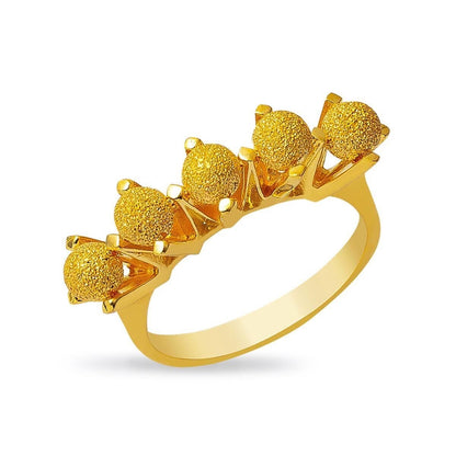 22K Yellow Gold Sandblasted Ball Ring (5.77 g)
