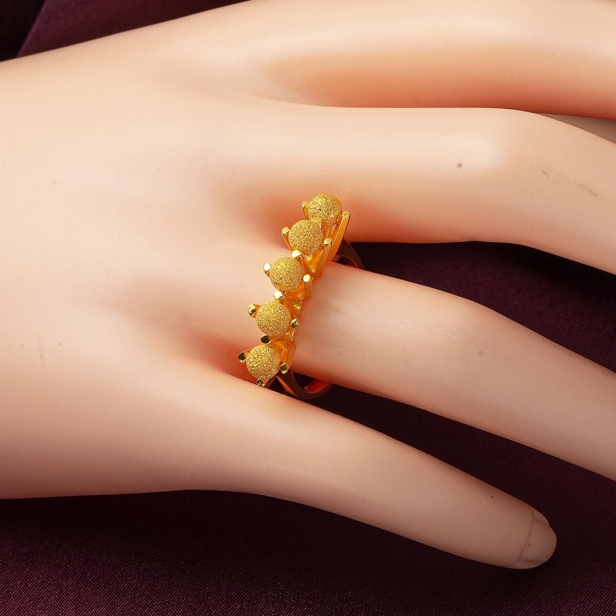 22K Yellow Gold Sandblasted Ball Ring (5.77 g)