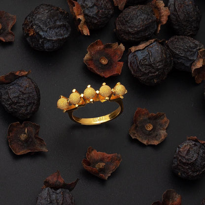 22K Yellow Gold Sandblasted Ball Ring (5.77 g)