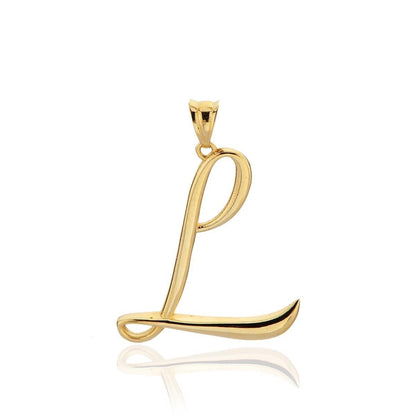 14K Yellow Gold Initial L Pendant