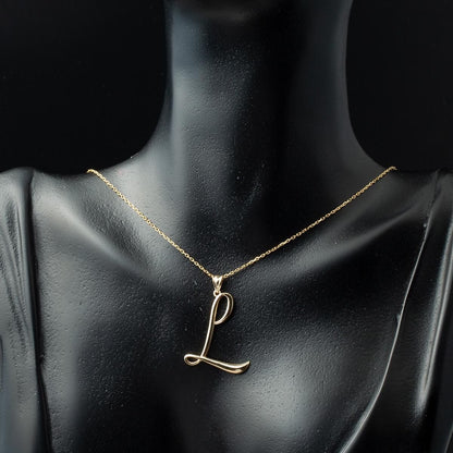 14K Yellow Gold Initial L Pendant
