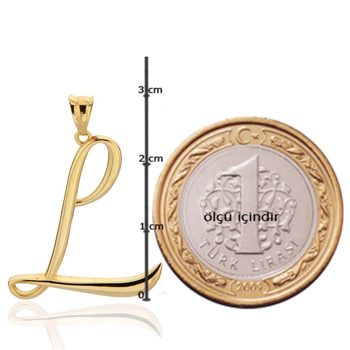14K Yellow Gold Initial L Pendant