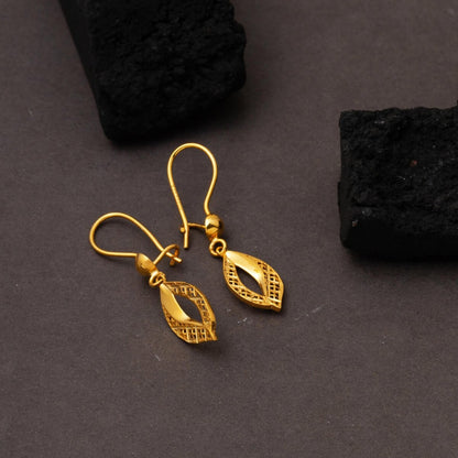 22K Yellow Gold Tulip Dangle Earrings