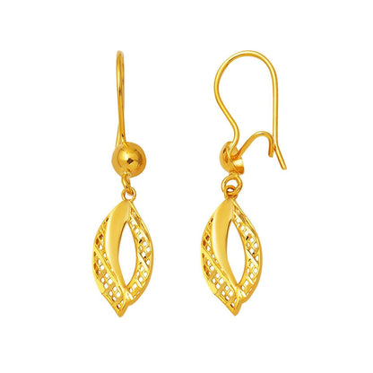 22K Yellow Gold Tulip Dangle Earrings