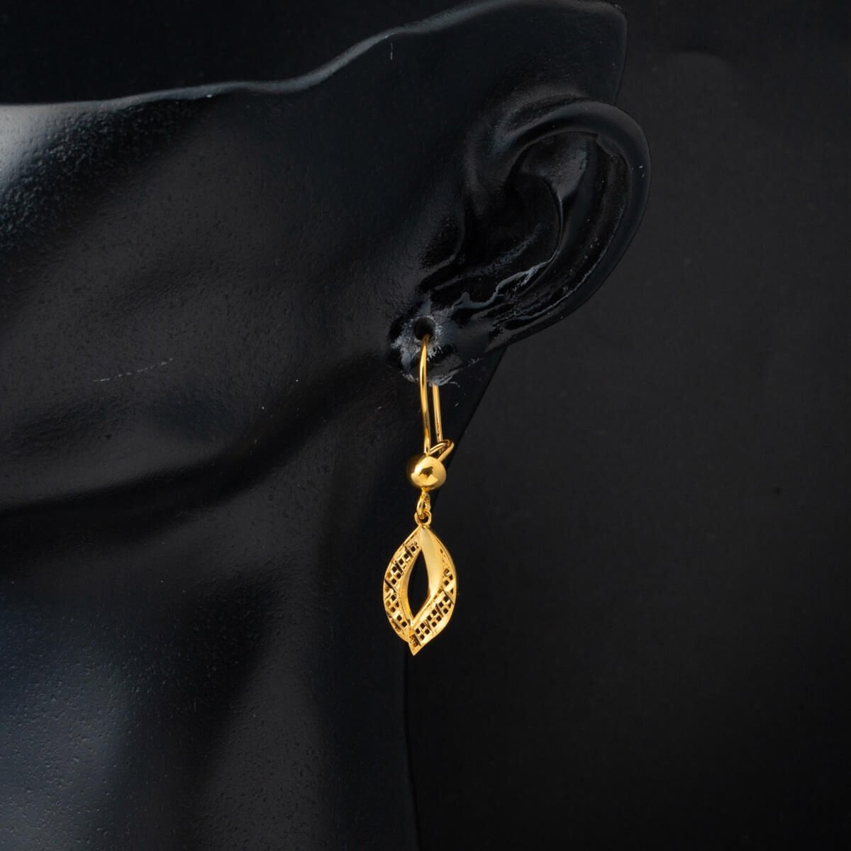 22K Yellow Gold Tulip Dangle Earrings
