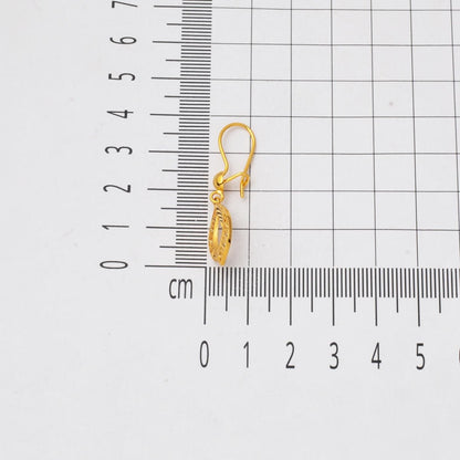 22K Yellow Gold Tulip Dangle Earrings