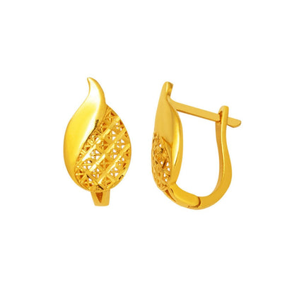22K Yellow Gold Tulip Design Earrings