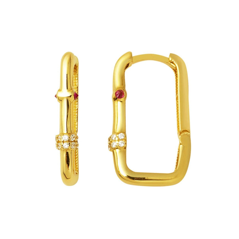 14K Yellow Gold Lia Square-Cut Cubic Zirconia Women's Earrings