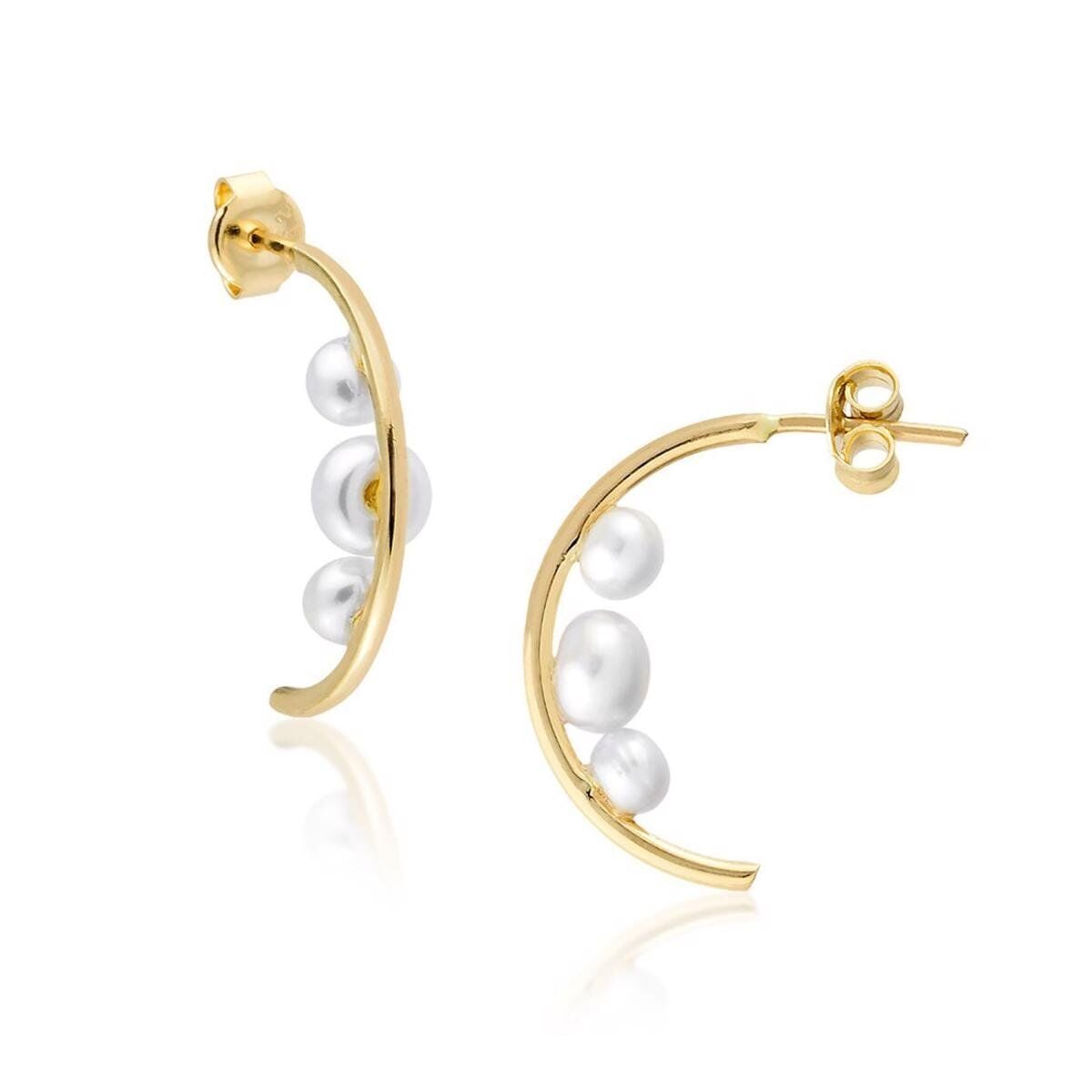 14K Yellow Gold Lisa Pearl Earrings