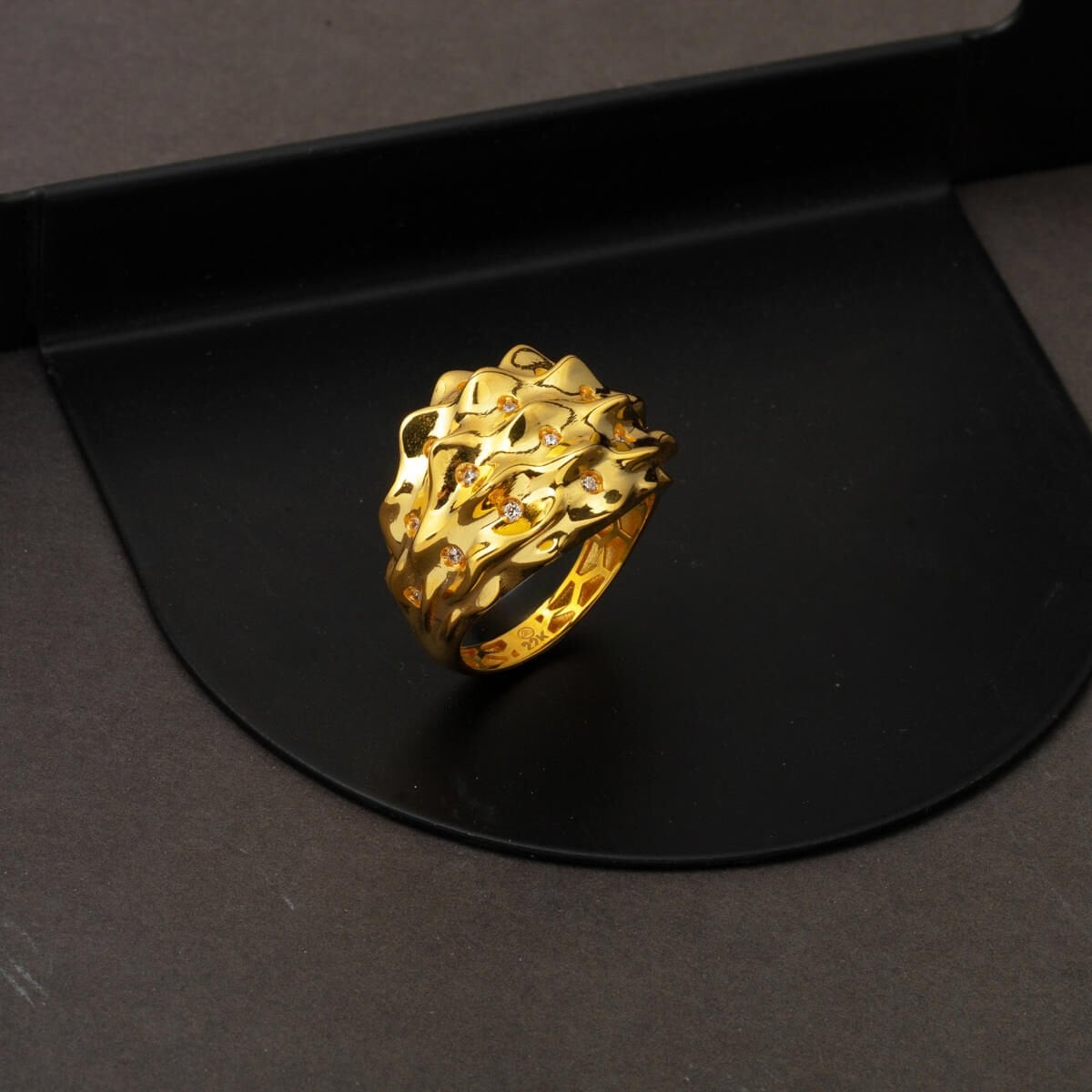 22K Yellow Gold Lodos Fashion Cubic Zirconia Ring