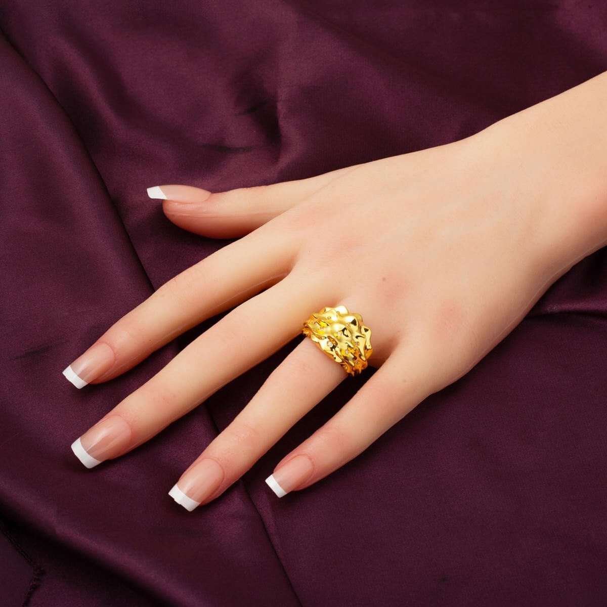 22K Yellow Gold Lodos Fashion Cubic Zirconia Ring