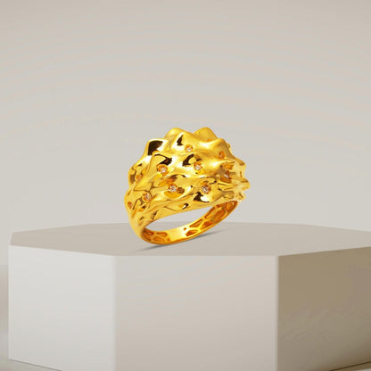 22K Yellow Gold Lodos Fashion Cubic Zirconia Ring