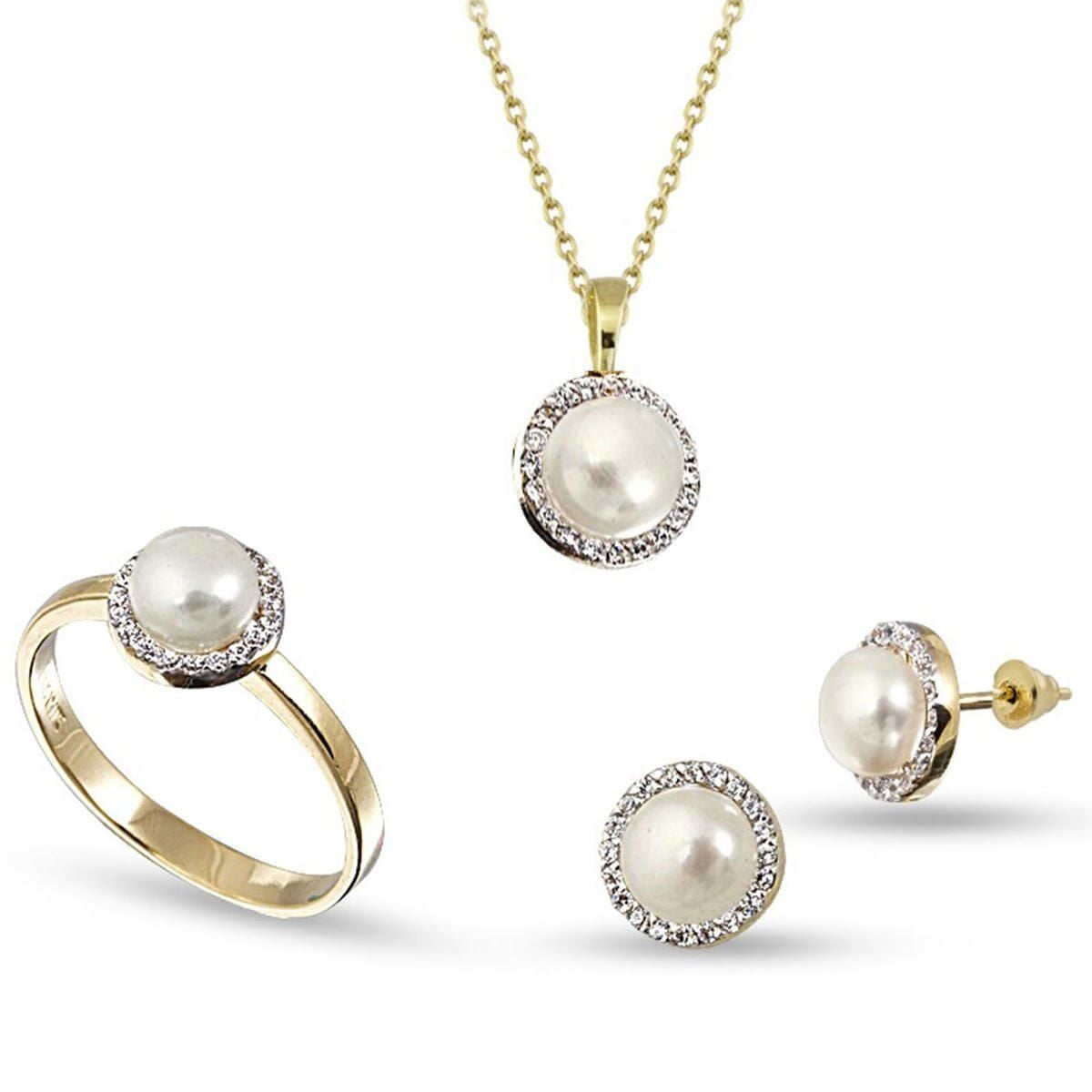 14K Yellow Gold Luino Mini Pearl Jewelry Set