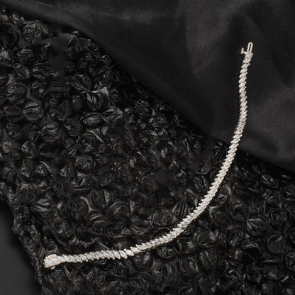 14K White Gold Marquise Tennis Cubic Zirconia Bracelet