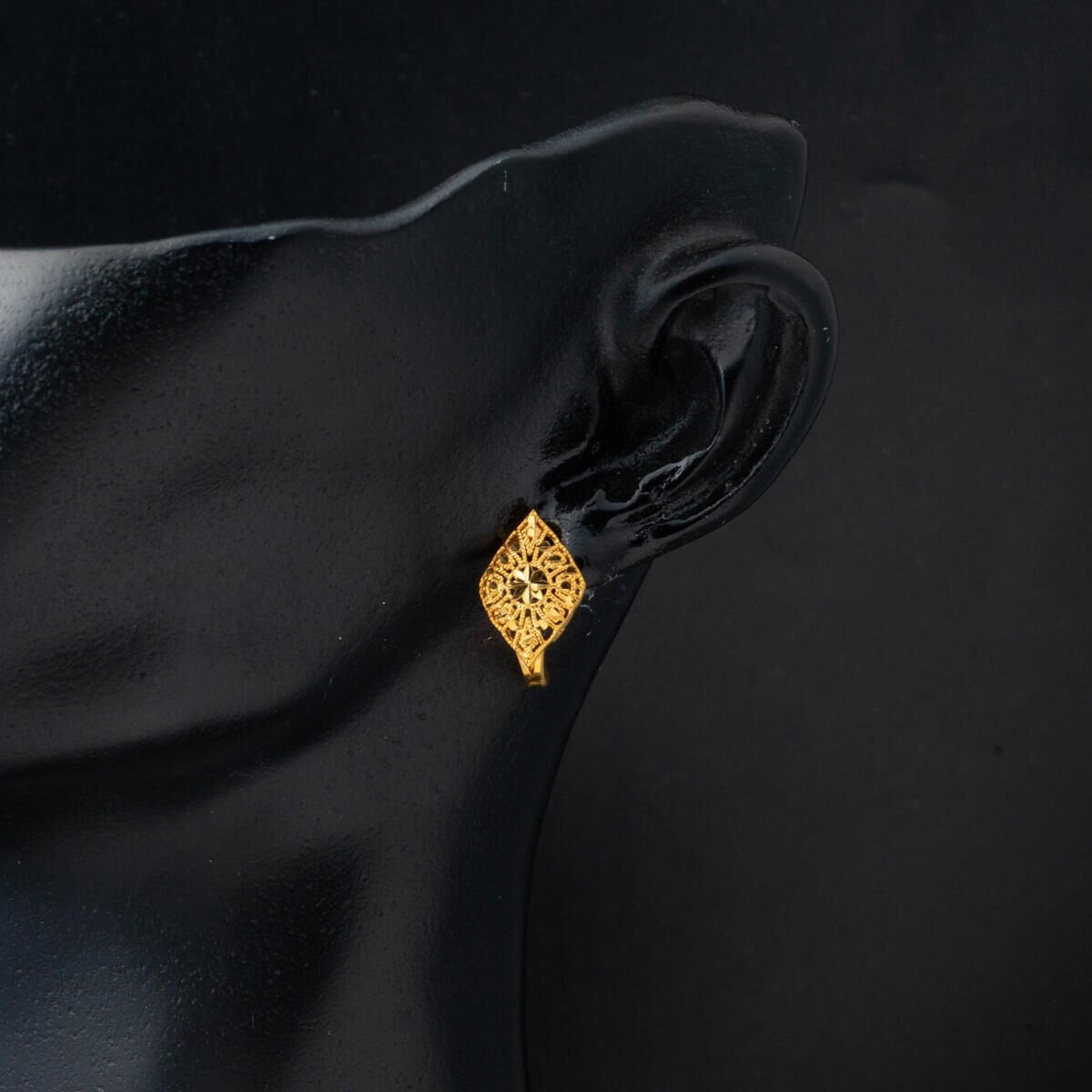 22K Yellow Gold Marquise Flower of Life Earrings (3.1 g)