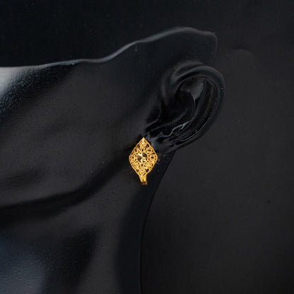 22K Yellow Gold Marquise Flower of Life Earrings (3.1 g)