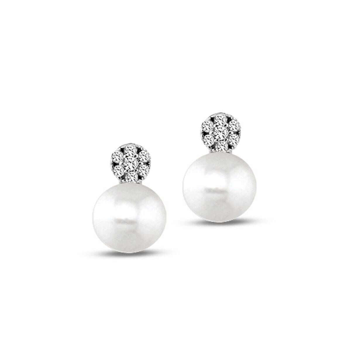 14K White Gold Massima Pearl Earrings