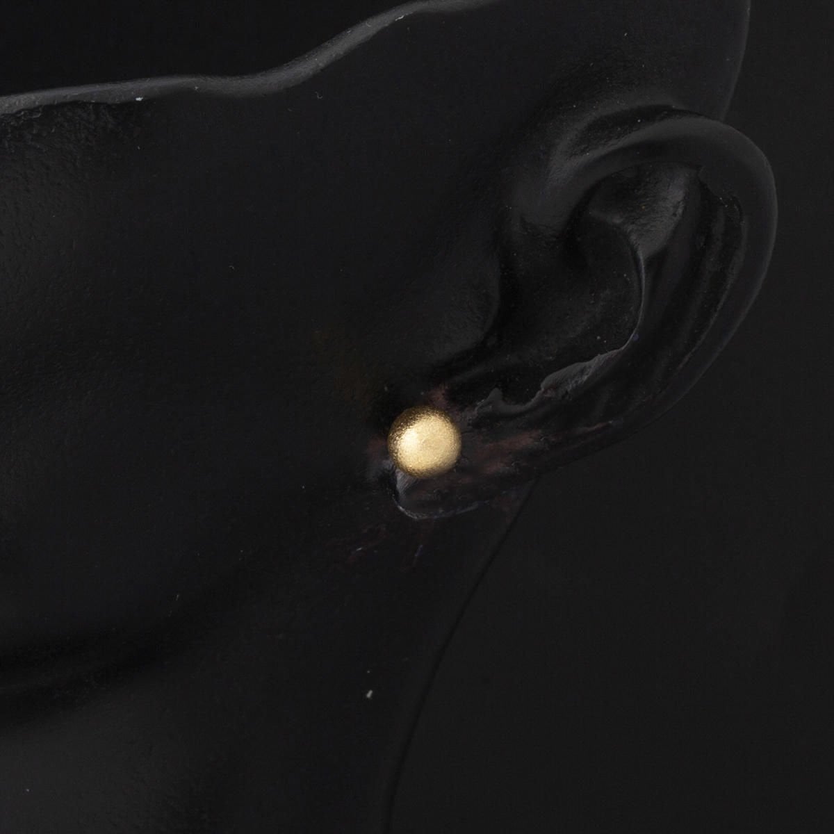 14K Yellow Gold Matte Ball Earrings 6 mm