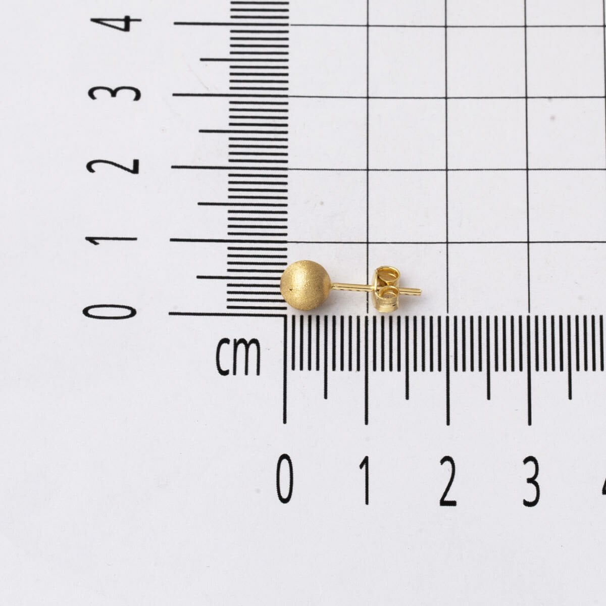 14K Yellow Gold Matte Ball Earrings 6 mm