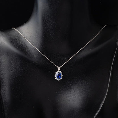 14K White Gold Blue Cubic Zirconia 3-Piece Set