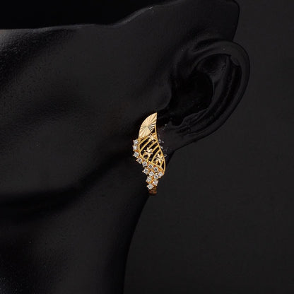 22K Yellow Gold Moonlight Cubic Zirconia Earrings