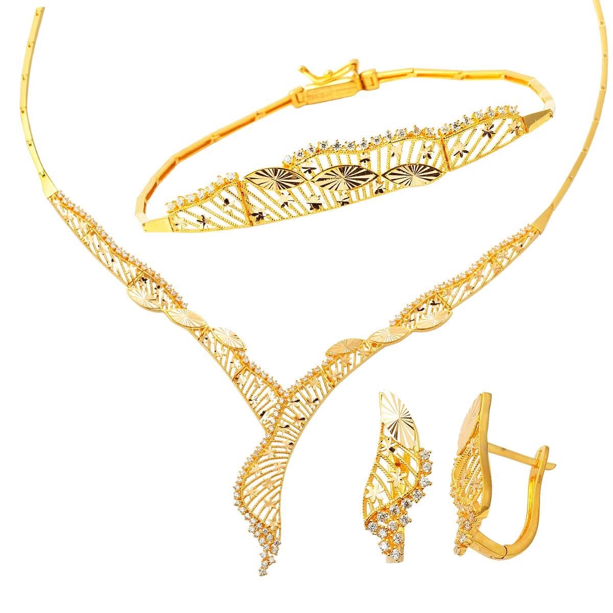 22K Yellow Gold Moonlight Jewelry Set
