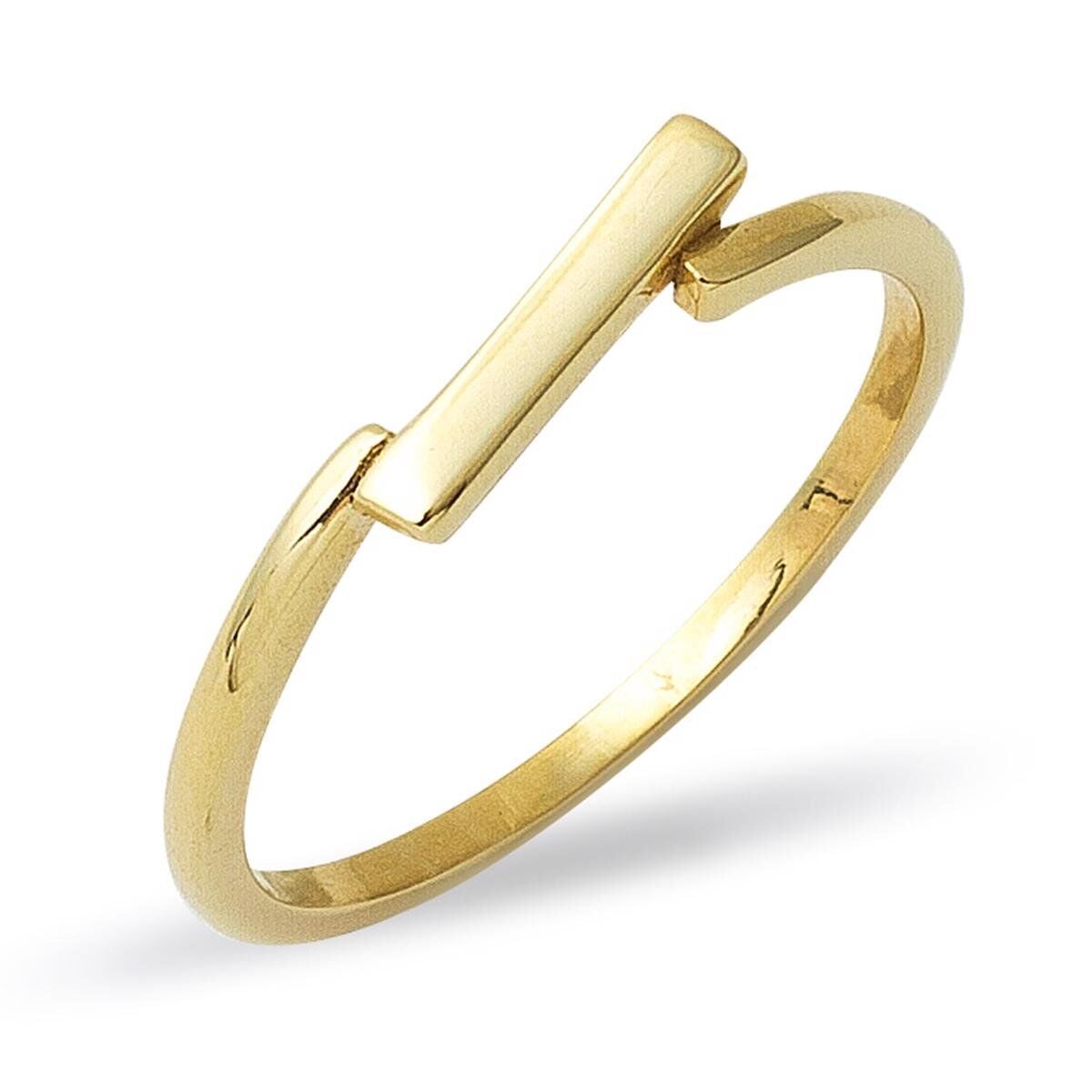 14K Yellow Gold Minimalist Bar Ring