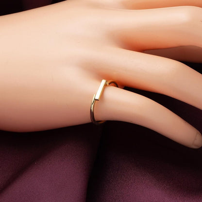 14K Yellow Gold Minimalist Bar Ring