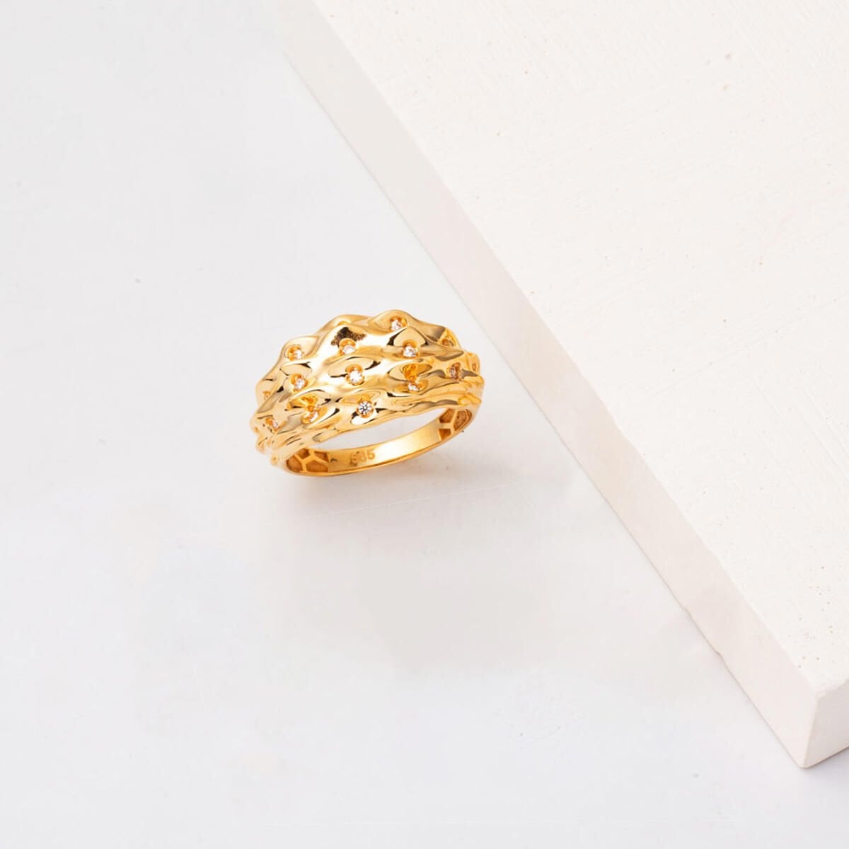 14K Yellow Gold Meltem Cubic Zirconia Ring (4.44 g)