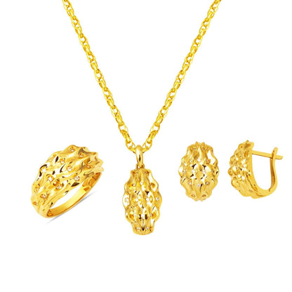 14K Yellow Gold Meltem 3-Piece Minimalist Cubic Zirconia Jewelry Set