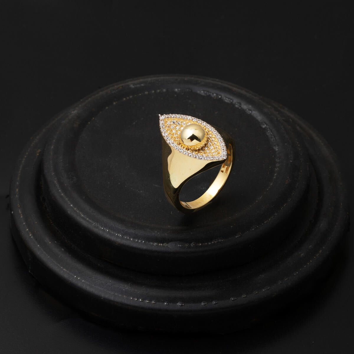 14K Yellow Gold Meridian Cubic Zirconia Women's Ring (4.03 g)