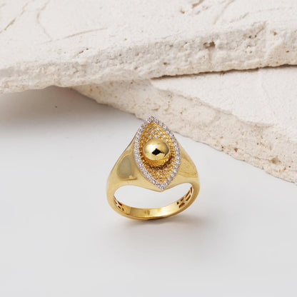 14K Yellow Gold Meridian Cubic Zirconia Women's Ring (4.03 g)