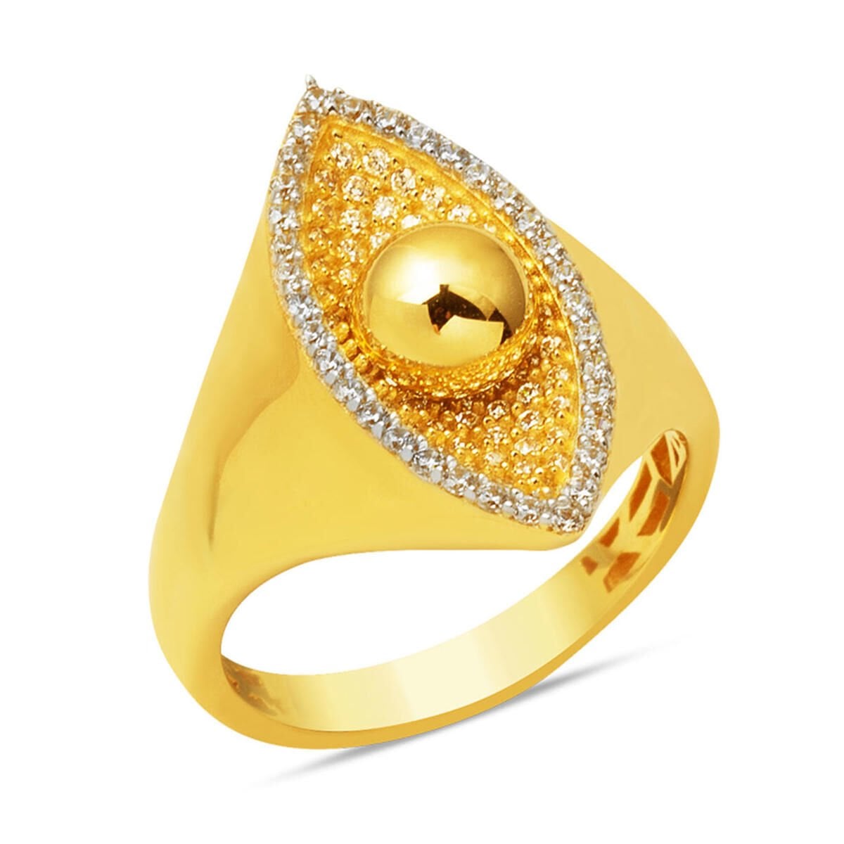 14K Yellow Gold Meridian Cubic Zirconia Women's Ring (4.03 g)