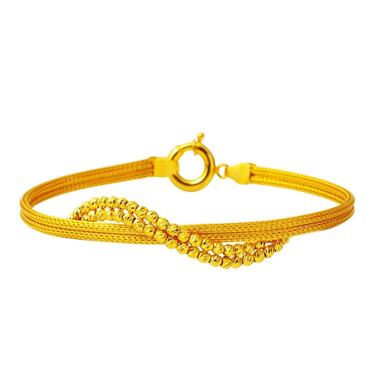 22K Yellow Gold Mesh Braided Bracelet