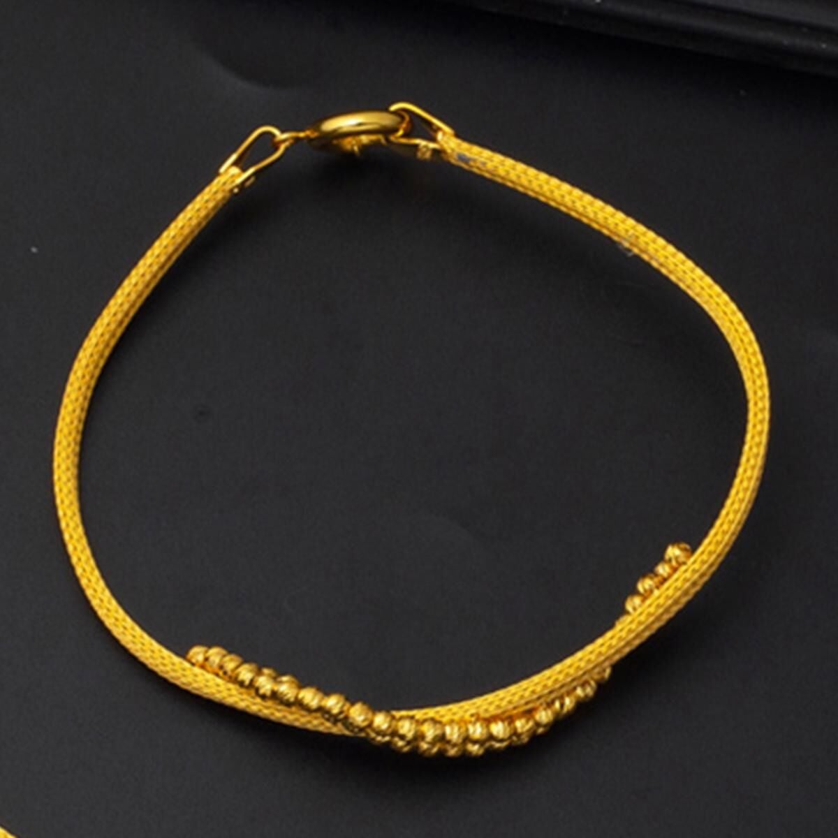 22K Yellow Gold Mesh Braided Bracelet