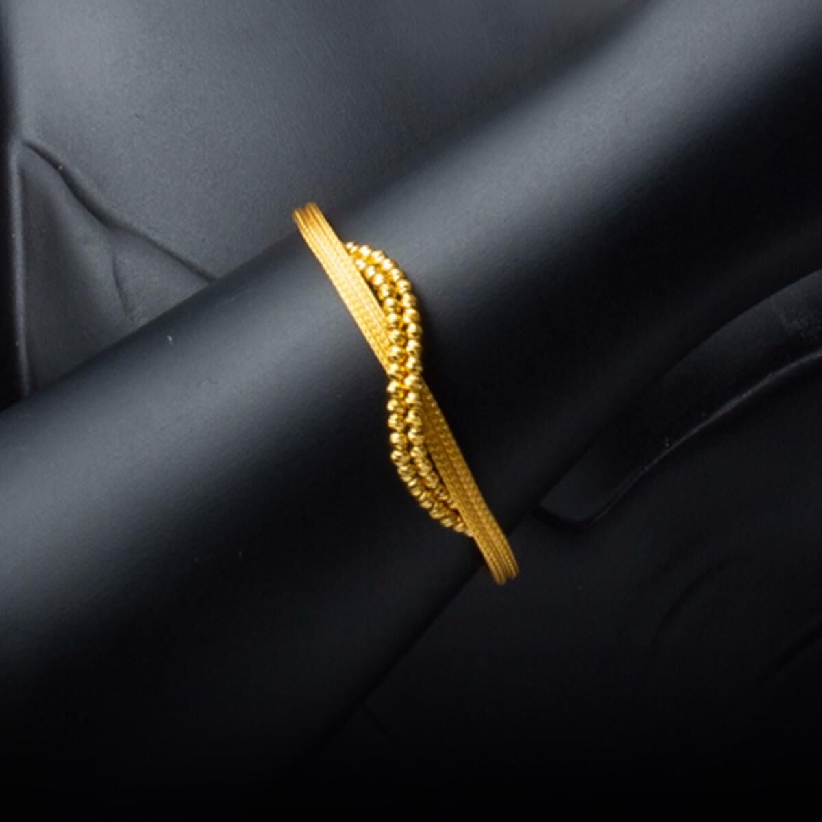 22K Yellow Gold Mesh Braided Bracelet