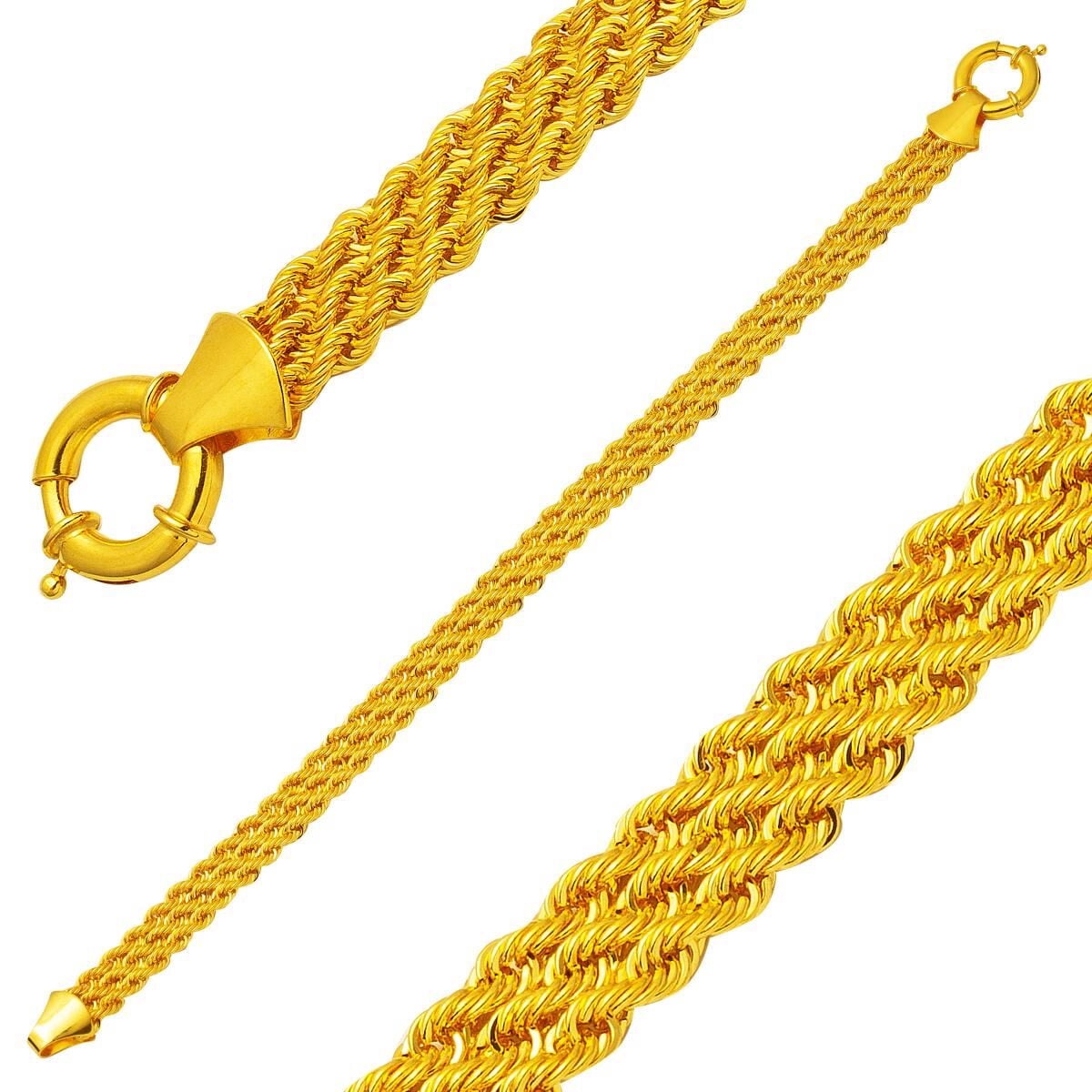 14K Yellow Gold Mesh Braided Bracelet