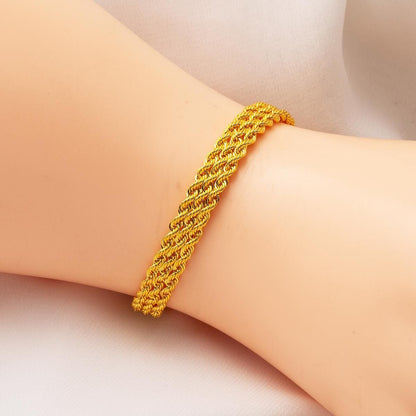14K Yellow Gold Mesh Braided Bracelet