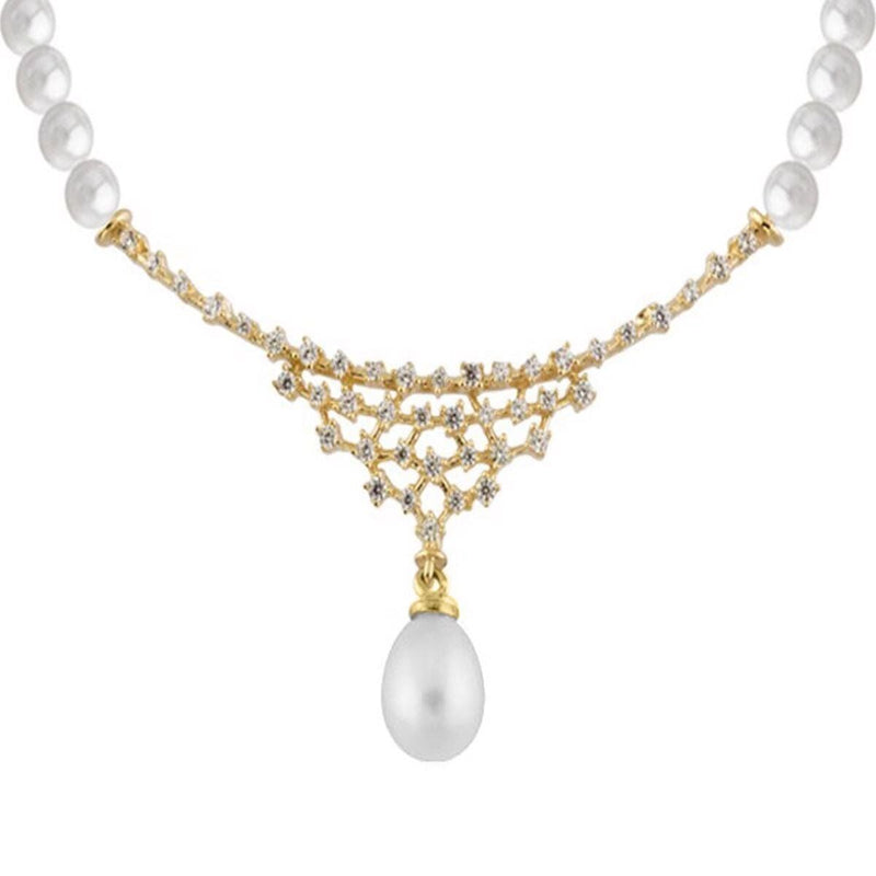14K Yellow Gold Mia Bridal Pearl Jewelry Set