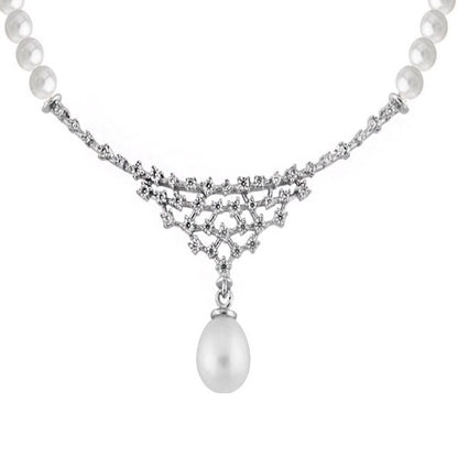 14K White Gold Mia Pearl Collar Necklace