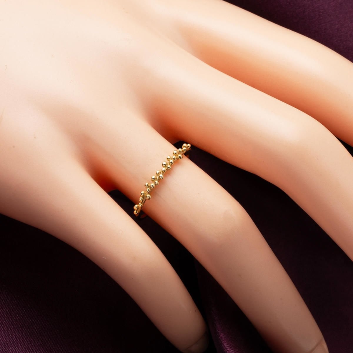 14K Yellow Gold Mini Bead Minimalist Ring