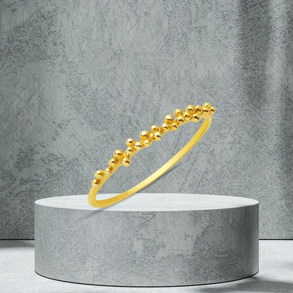 14K Yellow Gold Mini Bead Minimalist Ring