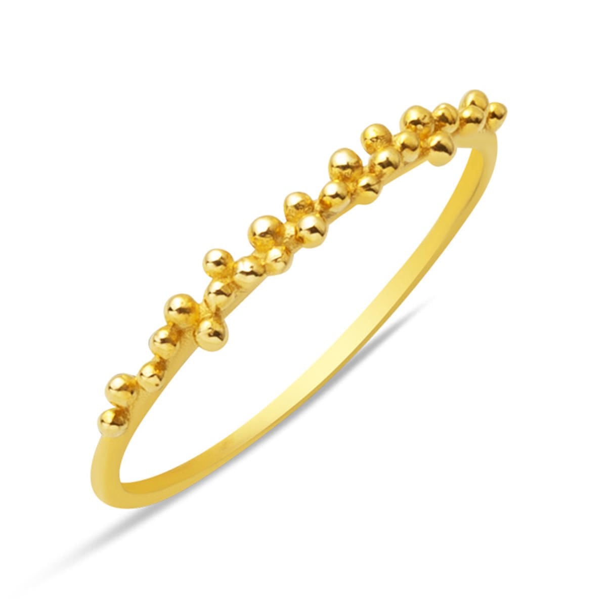 14K Yellow Gold Mini Bead Minimalist Ring
