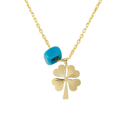 14K Yellow Gold Mini Clover Necklace