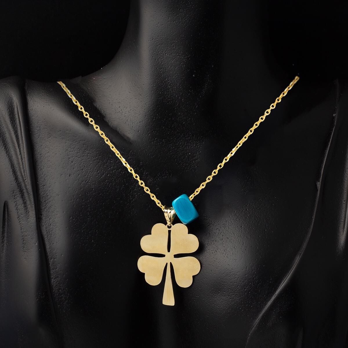 14K Yellow Gold Mini Clover Necklace