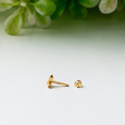 14K Yellow Gold Mini Bird Tragus Earrings