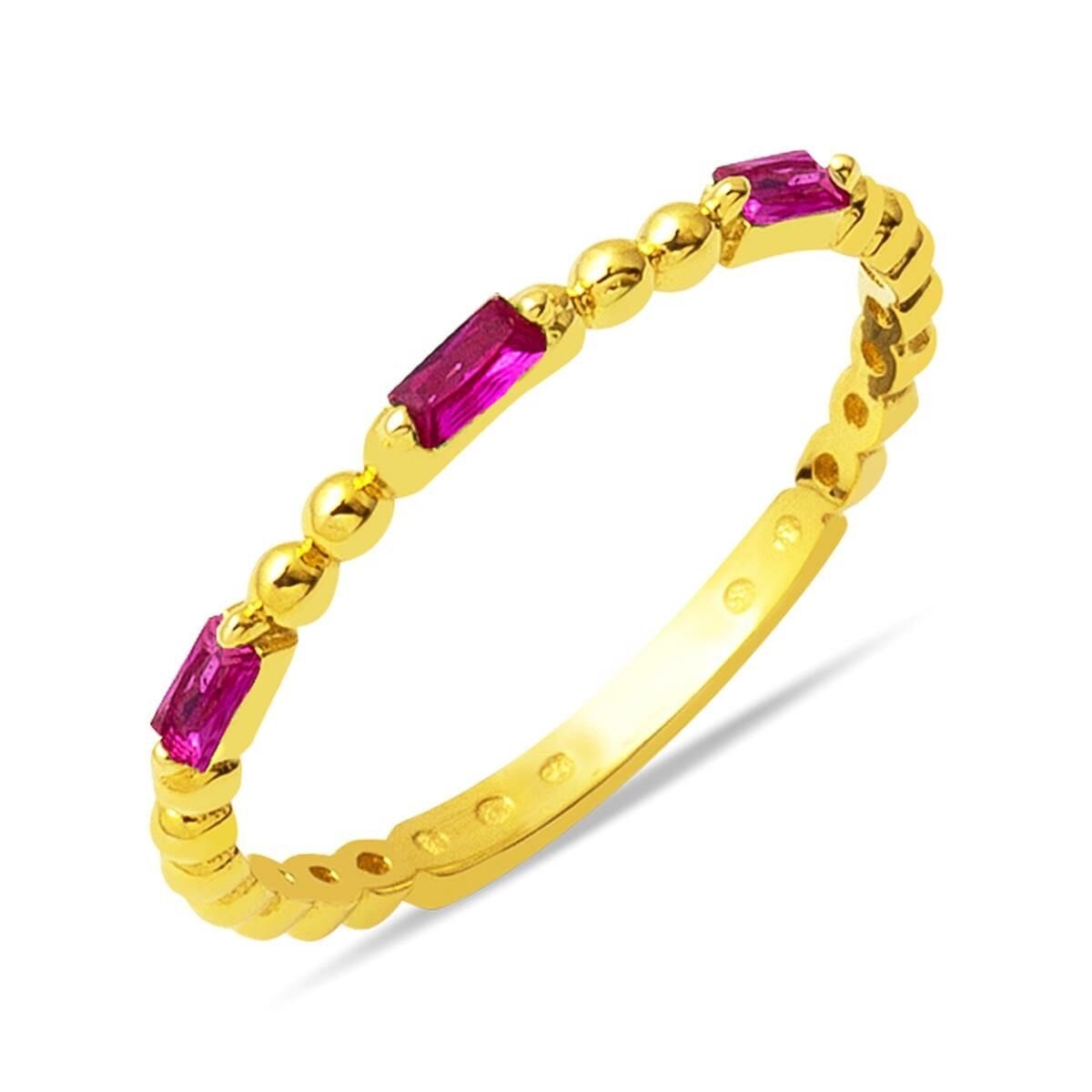 14K Yellow Gold Minimalist Baguette Cubic Zirconia Ring (1.23 g)